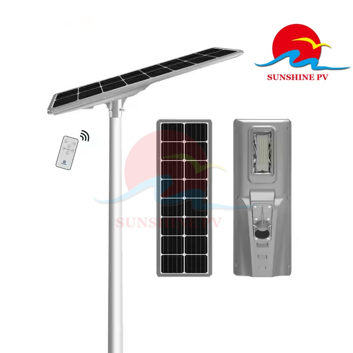 Integrated Flat Solar LED Street Light 60w 80w IP65 LiFePO4 Battery Factory Manufacturer Wholesale 10 Yrs Warranty